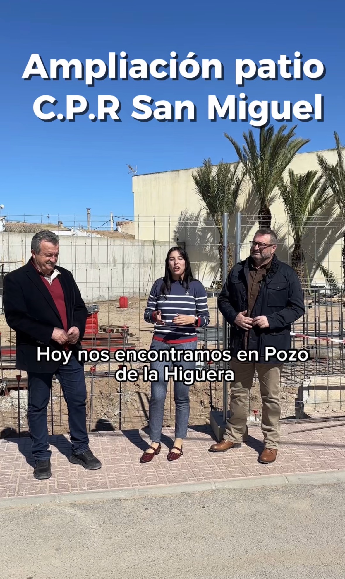 Visitamos las obras del nuevo patio del C.P.R. San Miguel en Pozo de la Higuera